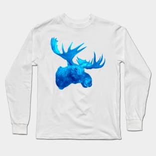 A Moose That Is Blue Long Sleeve T-Shirt